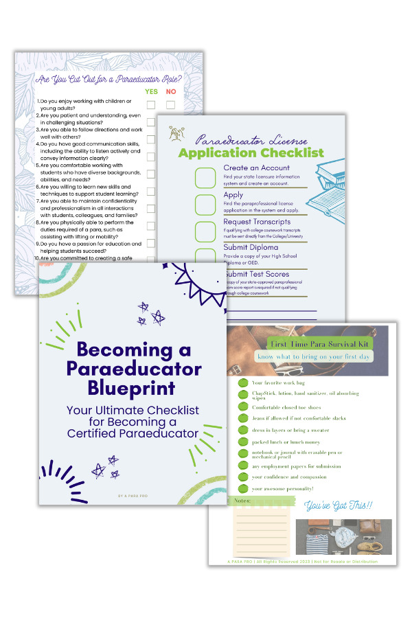 The Becoming A Paraeducator Blueprint by A Para Pro