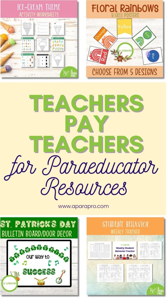 teacher pay teachers for para resources - a para pro pin